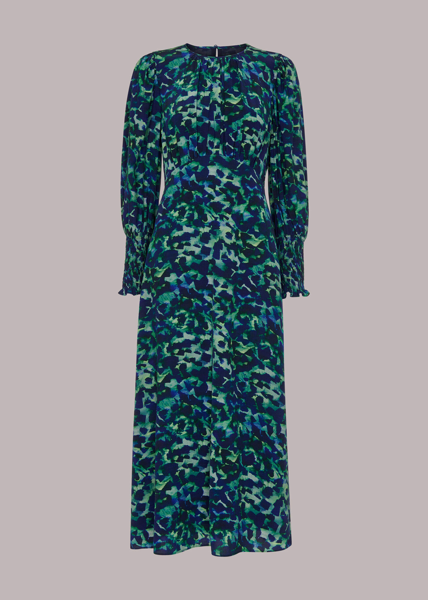 Green Multi Ink Cheetah Print Midi Dress WHISTLES Whistles UK